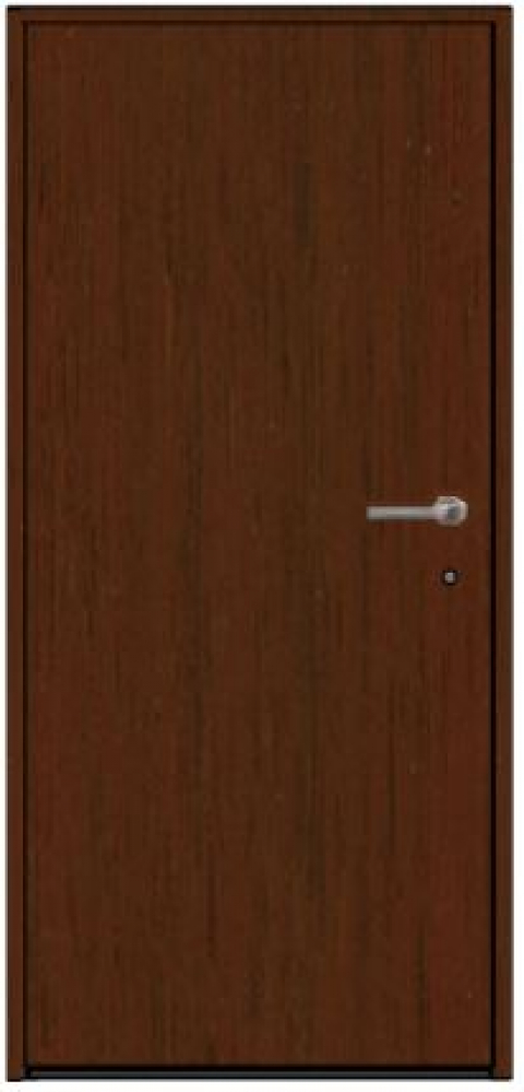 Входная дверь HTA100 HORMANN Mahogany/9016 глухая и нажимными ручками