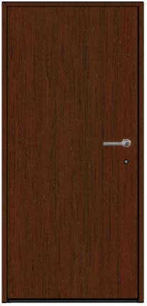 Входная дверь HTA100 HORMANN Mahogany/Mahogany с глухая и нажимными ручками