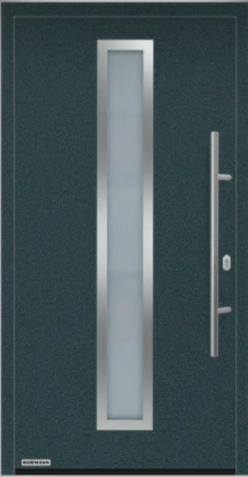 Входная дверь Hormann (Херманн) Thermo 65, Мотив 700А  RAL 7016 для проема 1000х2100 мм.