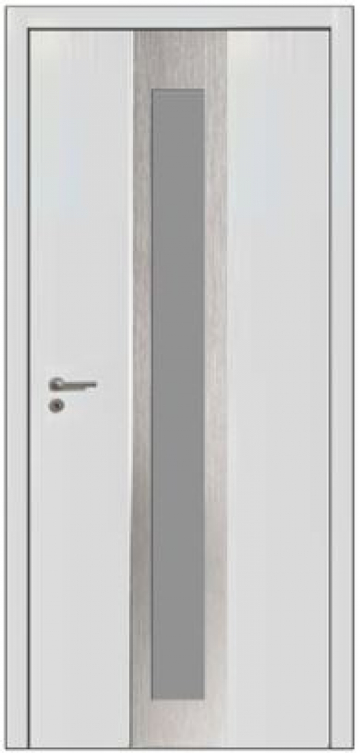 Входная дверь HTA100 HORMANN Mahogany/9016 с остеклением и нажимными ручками